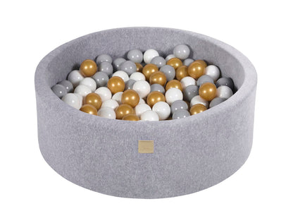 Velvet Ball Pit with 200 balls 90x30 - Light Grey