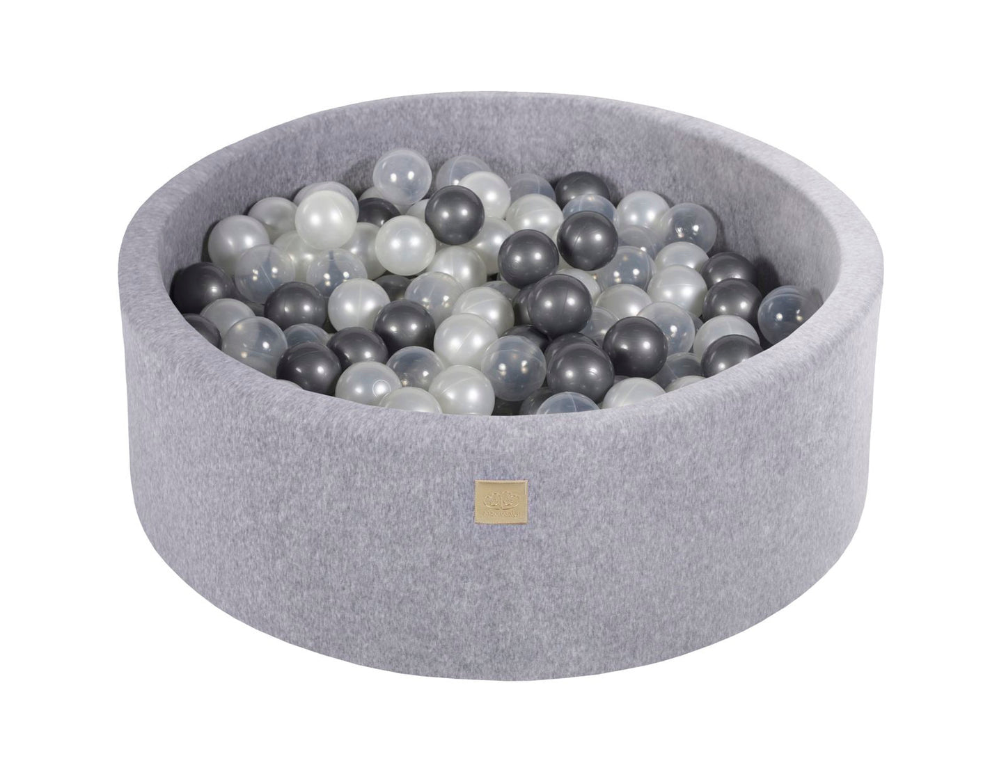 Velvet Ball Pit with 200 balls 90x30 - Light Grey