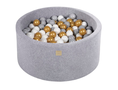 Velvet Ball Pit with 300 balls 90x40 - Light Grey