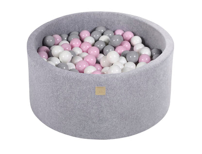 Velvet Ball Pit with 300 balls 90x40 - Light Grey