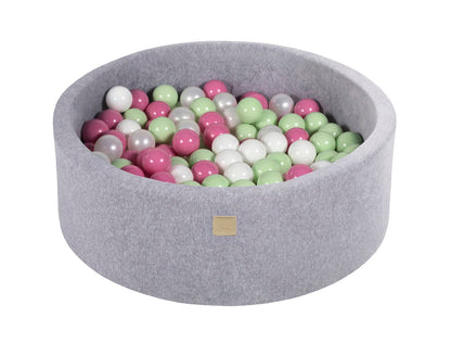 Velvet Ball Pit with 200 balls 90x30 - Light Grey