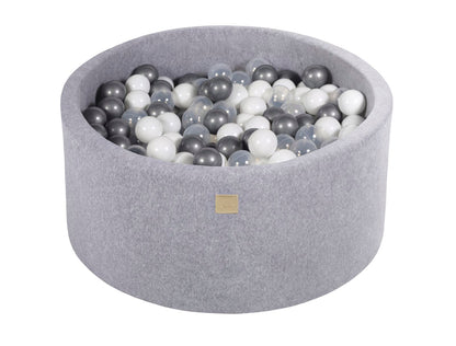 Velvet Ball Pit with 300 balls 90x40 - Light Grey