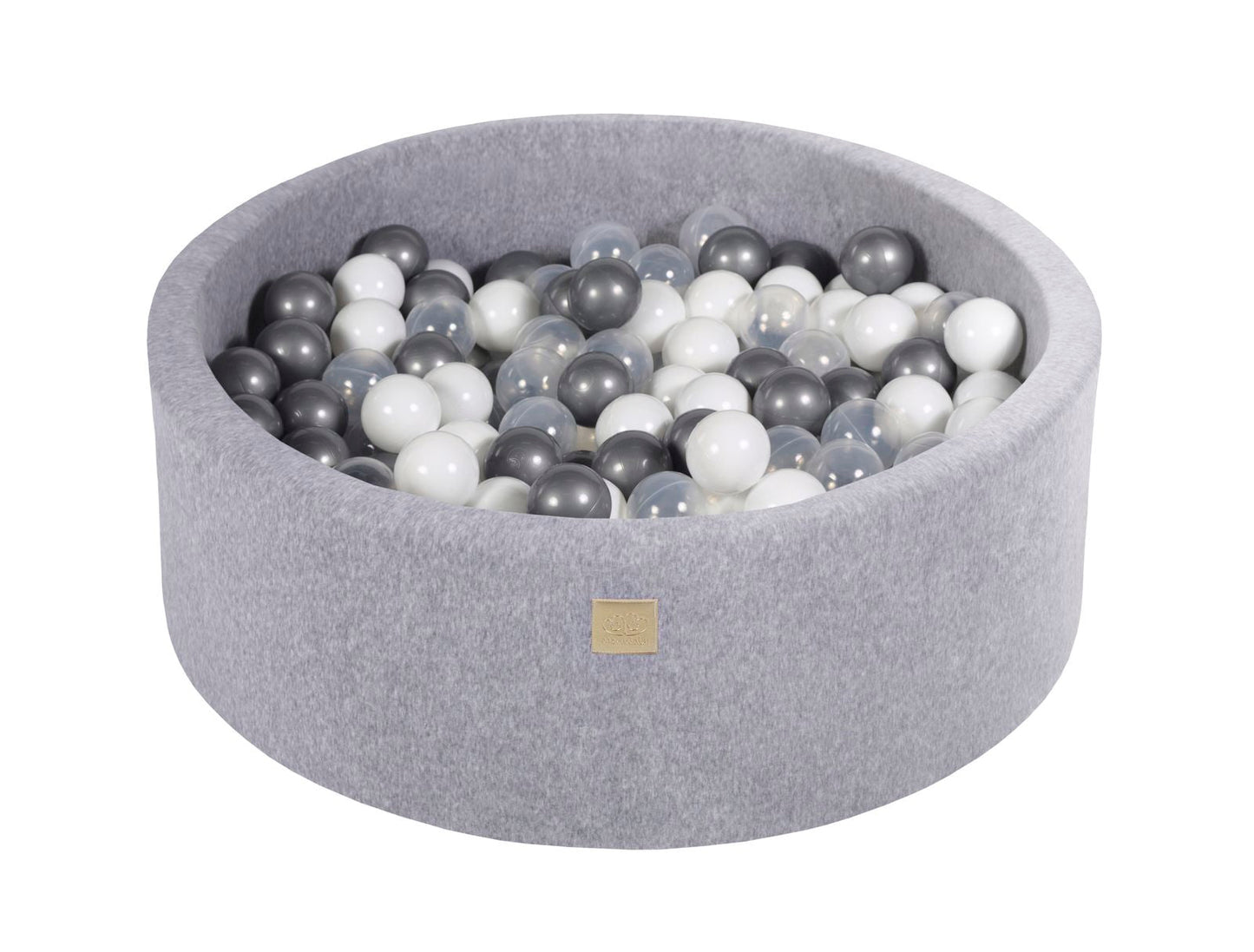 Velvet Ball Pit with 200 balls 90x30 - Light Grey