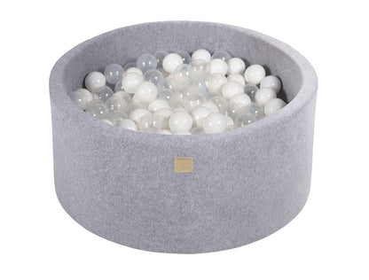 Velvet Ball Pit with 300 balls 90x40 - Light Grey