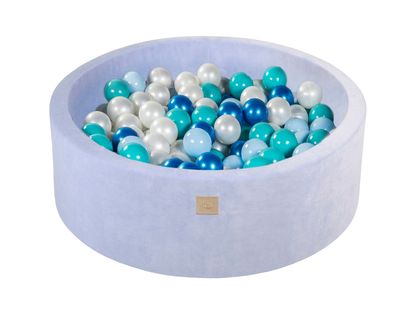 Velvet Ball Pit with 200 balls 90x30 - Baby Blue