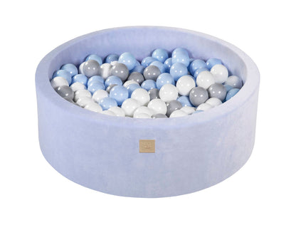 Velvet Ball Pit with 200 balls 90x30 - Baby Blue