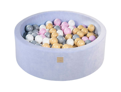 Velvet Ball Pit with 200 balls 90x30 - Baby Blue