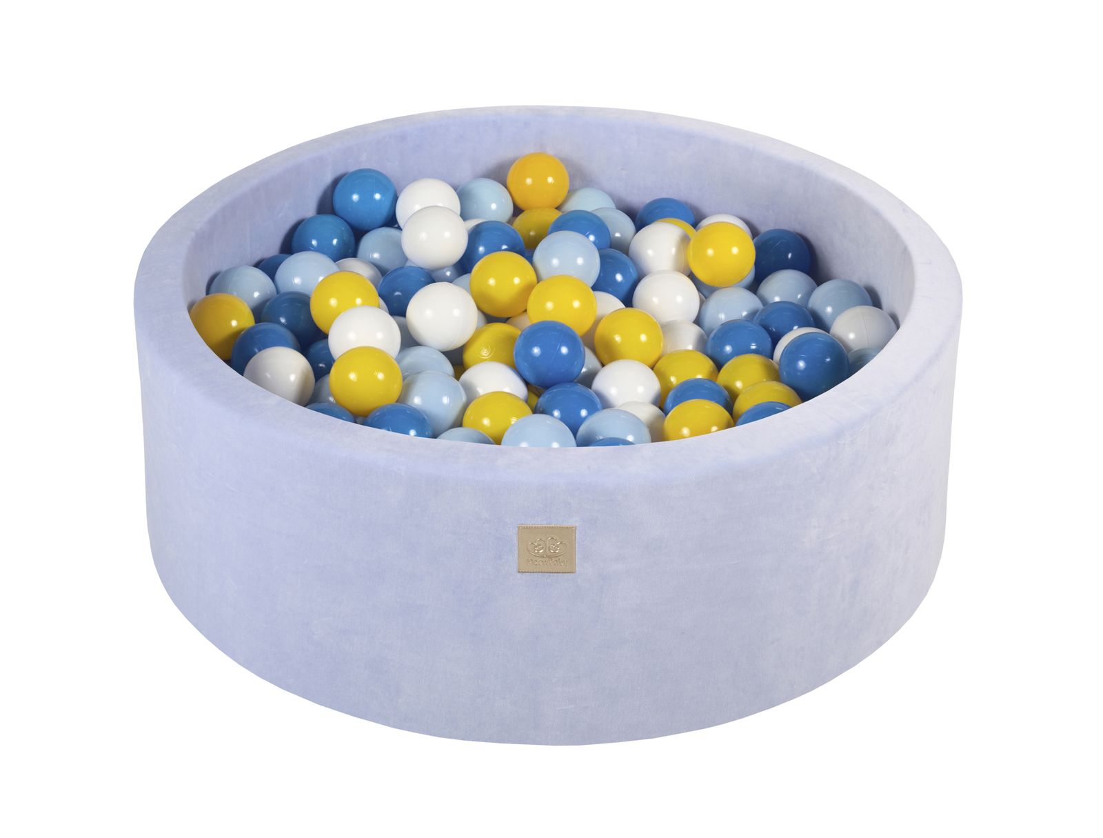 Bällebad aus Samt mit 200 Bällen 90x30 – Babyblau