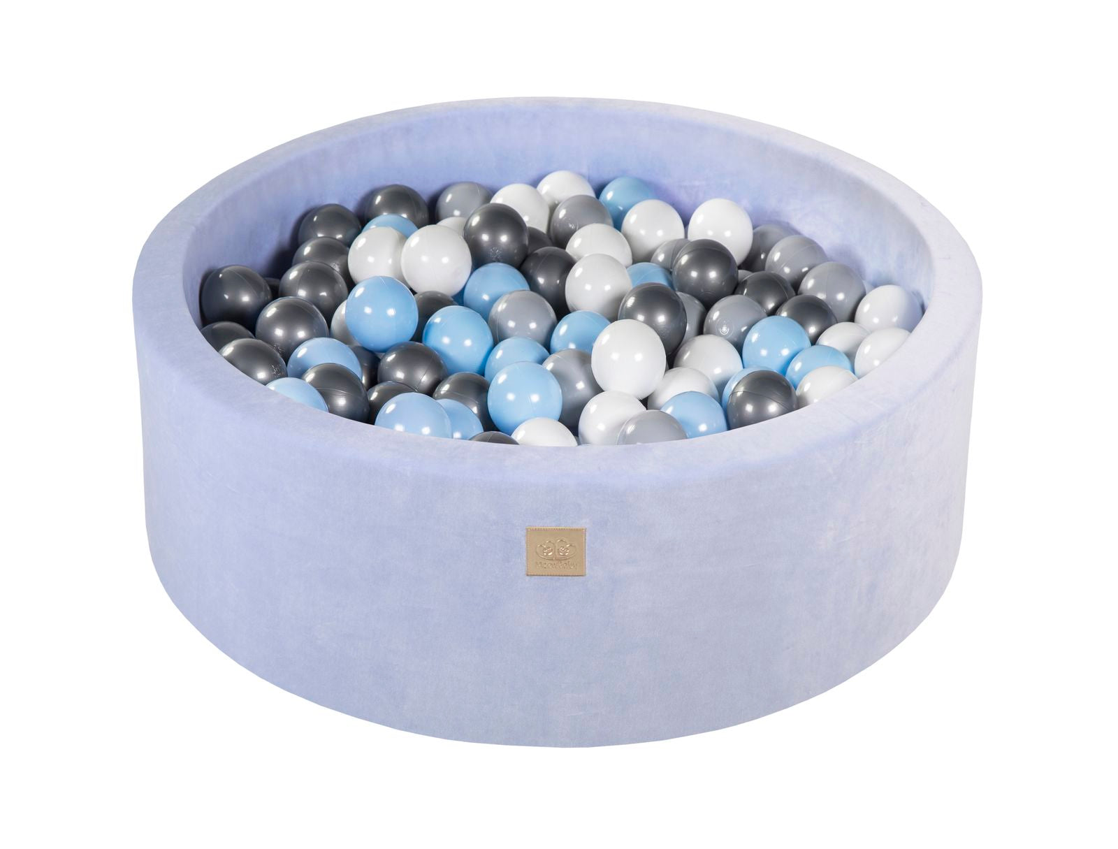 Bällebad aus Samt mit 200 Bällen 90x30 – Babyblau