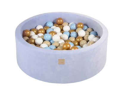 Velvet Ball Pit with 200 balls 90x30 - Baby Blue