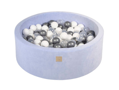 Velvet Ball Pit with 200 balls 90x30 - Baby Blue