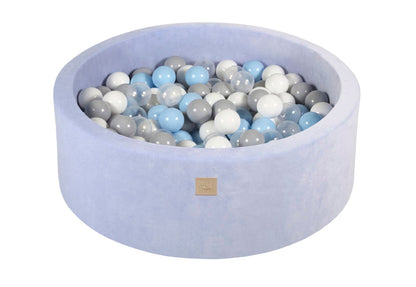 Velvet Ballenbak met 200 ballen 90x30 - Baby Blauw