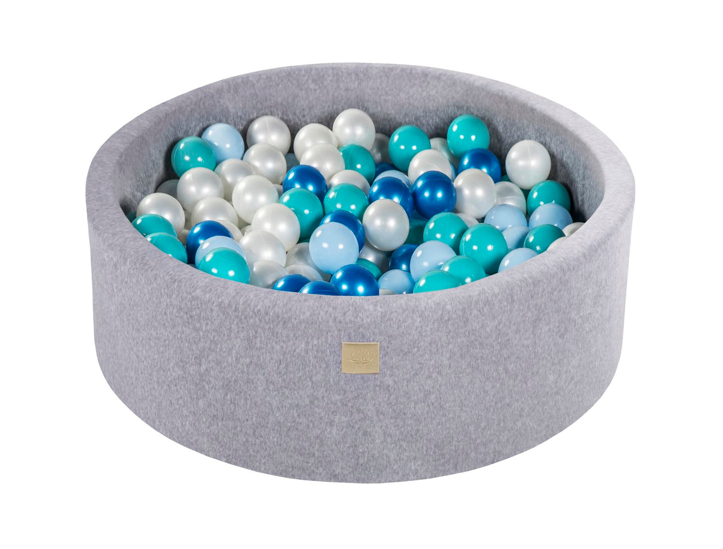 Velvet Ball Pit with 200 balls 90x30 - Light Grey