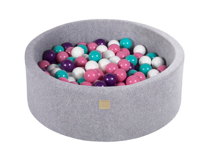 Velvet Ball Pit with 200 balls 90x30 - Light Grey