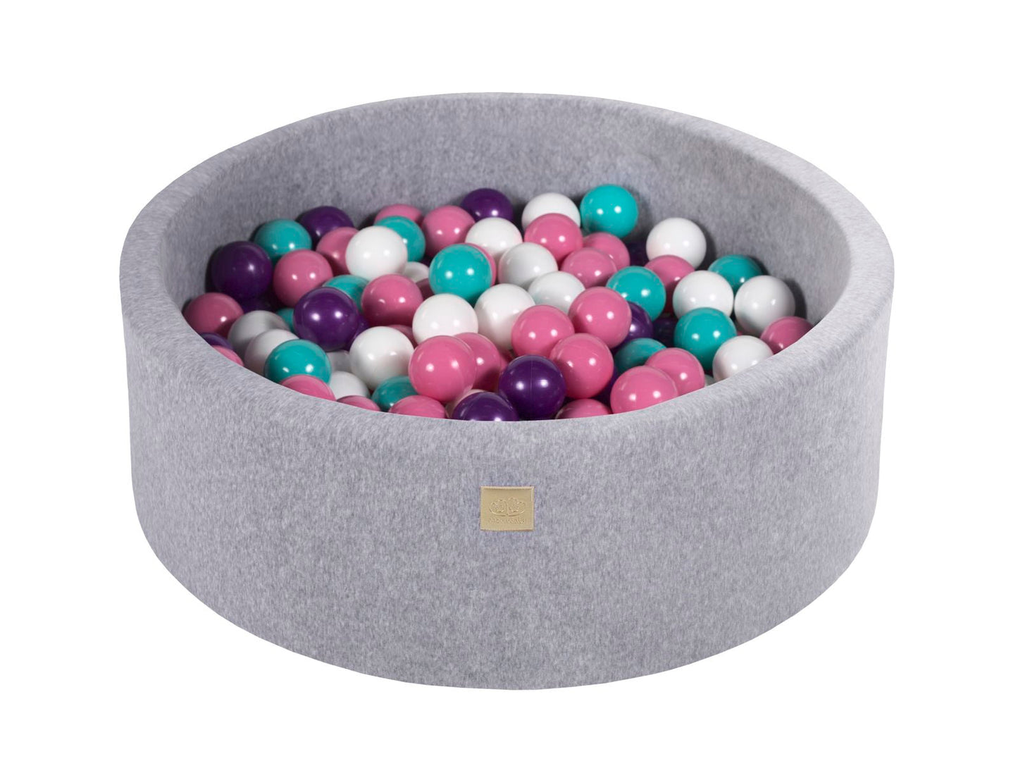 Velvet Ball Pit with 200 balls 90x30 - Light Grey