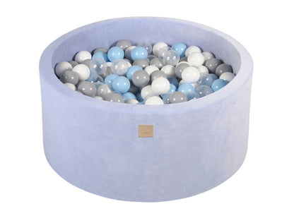 Velvet Ball Pit with 300 balls 90x40 - Baby Blue