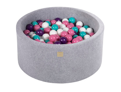 Velvet Ball Pit with 300 balls 90x40 - Light Grey